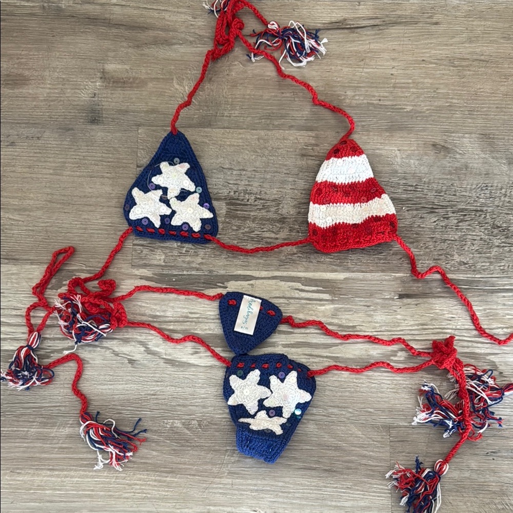 Red and White Bikini Swimwear Set